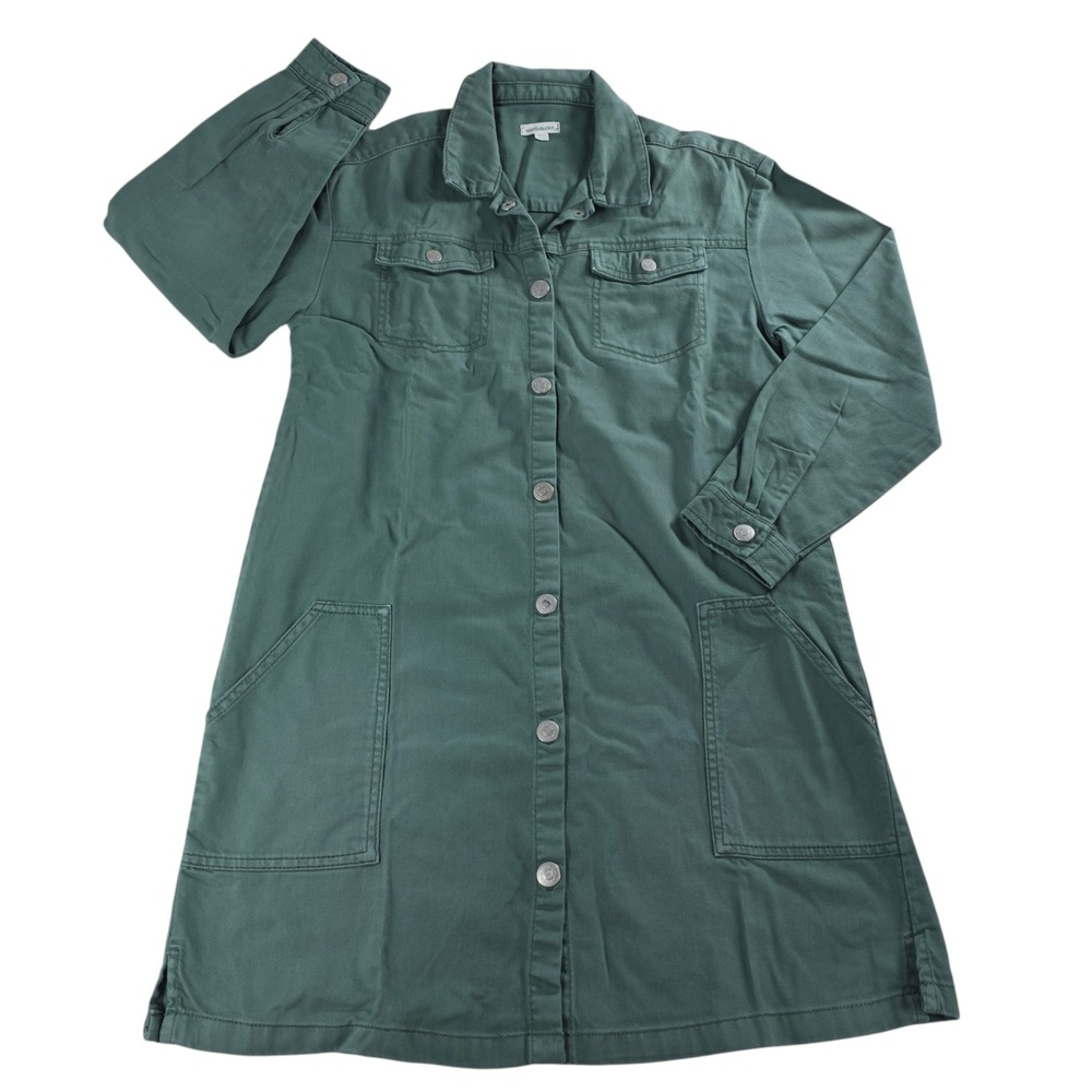 Vertbaudet Green Denim Button Front Shirt‎ Dress 14Y Girls School Utility Tween